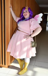 Size: 1176x1865 | Tagged: safe, imported from derpibooru, pipp petals, human, adipipp, bbw, clothes, cosplay, costume, fat, g5, irl, irl human, photo, uk ponycon, wings