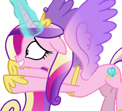 Size: 1431x1303 | Tagged: safe, artist:homersimpson1983, edit, edited screencap, imported from derpibooru, screencap, princess cadance, alicorn, pony, the crystalling, background removed, female, g4, grin, mare, nervous, nervous grin, reaching, simple background, smiling, solo, spread wings, transparent background, wings