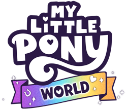 Size: 823x716 | Tagged: safe, imported from derpibooru, budge studios, g5, my little pony logo, my little pony world, no pony, official, simple background, transparent background, video game