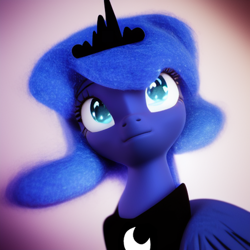 Size: 1024x1024 | Tagged: safe, imported from derpibooru, princess luna, alicorn, pony, 3d, ai content, ai generated, crown, female, g4, generator:purplesmart.ai, generator:stable diffusion, jewelry, mare, regalia, solo