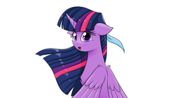 Size: 995x560 | Tagged: safe, artist:twidasher, imported from derpibooru, twilight sparkle, alicorn, pony, feather, floppy ears, implied lesbian, implied shipping, implied twidash, simple background, solo, twilight sparkle (alicorn), white background