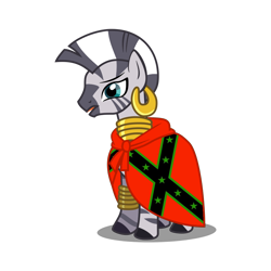 Size: 1000x1000 | Tagged: artist needed, safe, imported from ponybooru, zecora, zebra, confederate flag, nusouth, simple background, transparent background