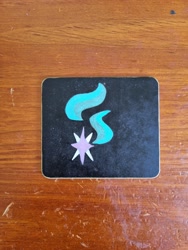Size: 3024x4032 | Tagged: safe, artist:magicnova, derpibooru exclusive, imported from derpibooru, starlight glimmer, acrylic painting, coaster, craft, cutie mark, cutie mark only, irl, no pony, photo, traditional art, woodwork