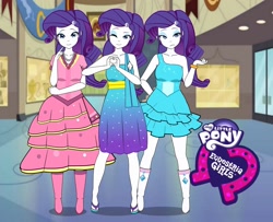 Size: 1600x1300 | Tagged: artist needed, safe, imported from derpibooru, rarity, human, equestria girls, boots, canterlot high, clothes, dress, fall formal outfits, hallway, kisekae, sandals, shirt, shoes, skirt, solo