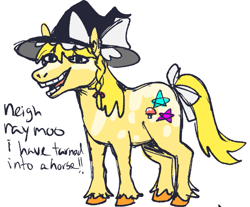 Size: 723x600 | Tagged: safe, artist:0303emily, imported from derpibooru, pony, crossover, female, hat, kirisame marisa, mare, meme, ponified, solo, touhou, trollface, witch hat