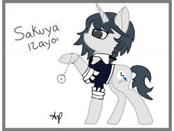 Size: 1024x768 | Tagged: safe, artist:auradashiepie, imported from derpibooru, pony, clock, crossover, female, izayoi sakuya, mare, ponified, touhou