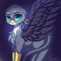 Size: 3000x3000 | Tagged: safe, artist:monstrum, imported from derpibooru, gabby, griffon, cute, female, looking at you, solo, wings