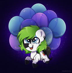 Size: 1819x1836 | Tagged: safe, artist:madelinne, imported from derpibooru, oc, oc only, oc:puffy, earth pony, pony, balloon, commission, commissioner:puffydearlysmith, cute, happy, jewelry, male, necklace, ocbetes, open mouth, open smile, smiling, solo, stallion, your character here