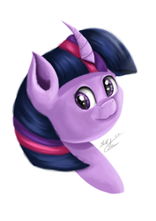 Size: 2480x3508 | Tagged: safe, artist:wolfcube333, imported from derpibooru, twilight sparkle, pony, bust, curved horn, female, horn, simple background, solo, white background