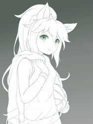 Size: 1800x2400 | Tagged: safe, artist:symbianl, imported from derpibooru, rainbow dash, human, alternate hairstyle, basketball, clothes, eared humanization, female, humanized, monochrome, ponytail, solo, sports, tanktop