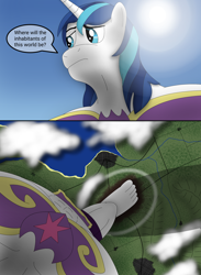 Size: 2150x2942 | Tagged: safe, artist:az12lol, imported from derpibooru, shining armor, anthro, human, plantigrade anthro, pony, unicorn, big feet, crush fetish, crushing, feet, fetish, foot fetish, foot focus, giant pony, humanized, macro, macro/micro, male, muscles, solo