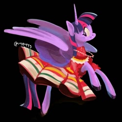 Size: 720x720 | Tagged: safe, artist:coypuppy, imported from derpibooru, twilight sparkle, alicorn, pony, black background, clothes, dress, mexico, simple background, solo, twilight sparkle (alicorn)