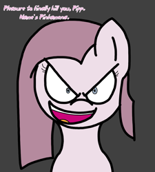 Size: 1275x1414 | Tagged: safe, artist:professorventurer, imported from derpibooru, pinkie pie, earth pony, pony, series:ask pippamena, creepypasta, implied pipp petals, pinkamena diane pie