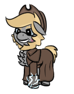 Size: 146x186 | Tagged: safe, artist:gray star, imported from derpibooru, oc, oc only, oc:thunder punch, earth pony, pony, fallout equestria, clothes, cowboy hat, cute, earth pony oc, fallout equestria:all things unequal (pathfinder), hat, male, scar, simple background, solo, stallion, tail, tiny, tiny ponies, transparent background