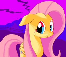 Size: 2640x2276 | Tagged: safe, artist:funkelpone, imported from derpibooru, fluttershy, pegasus, pony, female, floppy ears, folded wings, g4, high res, looking at you, mare, solo, wings