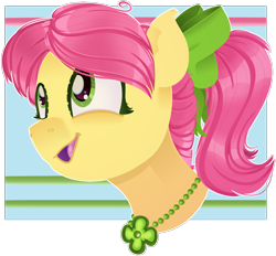 Size: 1128x1048 | Tagged: safe, artist:twittershy, imported from derpibooru, earth pony, pony, bust, female, g5, mare, open mouth, open smile, outline, portrait, posey bloom, smiling, solo, white outline