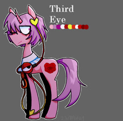 Size: 540x532 | Tagged: safe, artist:gas-station-weed61616, imported from derpibooru, pony, unicorn, crossover, female, komeiji satori, mare, ponified, touhou
