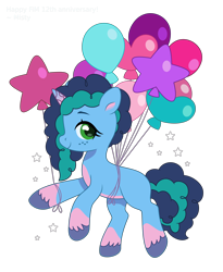 Size: 3094x3780 | Tagged: safe, artist:thatusualguy06, imported from derpibooru, pony, unicorn, .svg available, balloon, base used, female, flying, freckles, g5, happy birthday mlp:fim, heart, heart balloon, high res, mare, missing accessory, missing cutie mark, misty brightdawn, mlp fim's twelfth anniversary, simple background, solo, svg, transparent background, unshorn fetlocks, vector