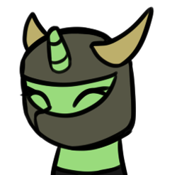 Size: 254x250 | Tagged: safe, artist:neuro, imported from derpibooru, oc, oc only, oc:filly anon, pony, unicorn, bust, eyes closed, female, filly, helmet, runescape, simple background, solo, transparent background