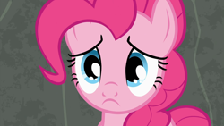 Size: 1920x1080 | Tagged: safe, imported from derpibooru, screencap, pinkie pie, earth pony, pony, rock solid friendship, season 7, 1080p, cute, diapinkes, female, frown, looking at you, mare, puppy dog eyes, sad, sadorable, solo