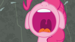 Size: 1920x1080 | Tagged: safe, imported from derpibooru, screencap, pinkie pie, earth pony, pony, rock solid friendship, season 7, 1080p, crying, female, floppy ears, g4, mare, mawshot, nose in the air, open mouth, pinkie cry, sobbing, solo, uvula, volumetric mouth
