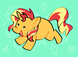 Size: 1360x994 | Tagged: safe, artist:strelitzias, imported from derpibooru, sunset shimmer, pony, unicorn, chibi, chonk, cute, female, shimmerbetes, solo