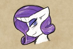 Size: 1141x769 | Tagged: safe, artist:zutcha, imported from derpibooru, rarity, pony, unicorn, bust, female, lidded eyes, looking at you, mare, portrait, profile, solo