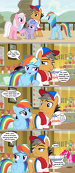 Size: 2208x5072 | Tagged: safe, artist:silverbuller, edit, edited screencap, imported from derpibooru, screencap, clear sky, pinkie pie, quibble pants, rainbow dash, wind sprint, earth pony, pegasus, pony, common ground, comic, screencap comic