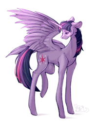 Size: 726x914 | Tagged: safe, artist:nniru, imported from derpibooru, twilight sparkle, alicorn, pony, long legs, simple background, slim, solo, tall, twilight sparkle (alicorn), white background