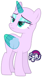 Size: 1452x2640 | Tagged: safe, artist:emperor-anri, imported from derpibooru, oc, oc only, alicorn, pony, alicorn oc, bald, base, bedroom eyes, eyelashes, female, horn, looking back, makeup, mare, simple background, solo, transparent background, wings
