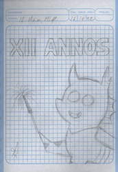 Size: 807x1170 | Tagged: safe, artist:alejandrogmj, derpibooru exclusive, imported from derpibooru, oc, unnamed oc, changeling, pony, graph paper, latin, mlp fim's twelfth anniversary, pointy ponies, sketch, traditional art