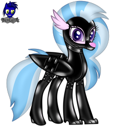 Size: 3840x4154 | Tagged: safe, alternate version, artist:damlanil, imported from derpibooru, silverstream, classical hippogriff, hippogriff, bdsm, bodysuit, bondage, bondage mask, boots, bound wings, catsuit, clothes, collar, corset, cute, diastreamies, female, gag, gimp suit, happy, high heels, hood, latex, latex boots, latex suit, looking at you, mare, muzzle gag, rubber, shine, shiny, shoes, show accurate, simple background, solo, suit, transparent background, vector, wings