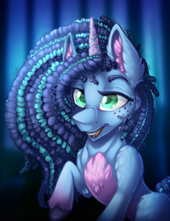 Size: 2550x3300 | Tagged: safe, artist:mychelle, imported from derpibooru, pony, unicorn, abstract background, female, g5, mare, misty brightdawn, solo