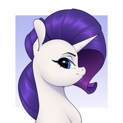 Size: 3200x3200 | Tagged: safe, artist:aquaticvibes, imported from derpibooru, rarity, pony, unicorn, bust, female, mare, portrait, profile, solo