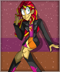 Size: 1005x1202 | Tagged: safe, artist:berriiparfait, imported from derpibooru, sunset shimmer, human, equestria girls, clothes, female, smiling, solo