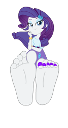 Size: 2200x4100 | Tagged: safe, artist:xebck, imported from derpibooru, rarity, equestria girls, friendship games, barefoot, base, base used, clothes, feet, female, fetish, foot fetish, foot focus, looking at you, nail polish, simple background, skirt, soles, solo, toes, transparent background, vector