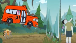 Size: 1200x675 | Tagged: artist needed, safe, edit, edited screencap, imported from ponybooru, screencap, equestria girls, equestria girls series, road trippin, dukes of hazzard, general lee, studebaker, the rainbooms tour bus