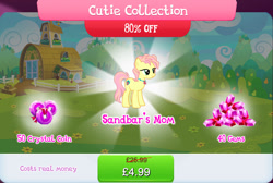 Size: 1271x853 | Tagged: safe, imported from derpibooru, high tide (g4), earth pony, pony, bundle, costs real money, english, female, gameloft, gem, jewelry, mare, necklace, numbers, official, pink mane, pink tail, sale, solo, solo focus, tail, text, yellow coat, yellow fur