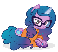 Size: 1280x1152 | Tagged: safe, artist:grapefruit-face, imported from derpibooru, izzy moonbow, pony, unicorn, female, g4, g5, g5 to g4, generation leap, glasses, mare, scooby doo, simple background, solo, transparent background, velma dinkley