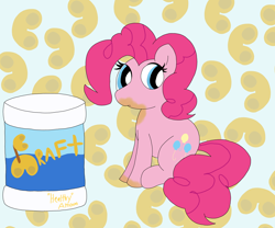 Size: 6048x5036 | Tagged: safe, artist:pinkiepie69, imported from derpibooru, pinkie pie, earth pony, cheese, food, macaroni, macaroni and cheese, pasta, solo