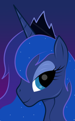 Size: 1332x2148 | Tagged: safe, artist:rugalack moonstar, imported from derpibooru, princess luna, alicorn, pony, crown, female, jewelry, mare, regalia, simple background, solo