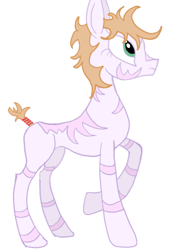 Size: 758x1080 | Tagged: safe, artist:kujivunia, edit, imported from derpibooru, oc, oc only, oc:pip screw, earth pony, dishevelled, donkey ears, female, simple background, slim, smol, solo, stripes, white background