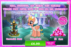 Size: 1951x1299 | Tagged: safe, imported from derpibooru, somnambula, pegasus, pony, advertisement, clothes, costs real money, egyptian, egyptian headdress, egyptian pony, english, female, gameloft, gem, green mane, green tail, headdress, healer's mask, mare, mask, numbers, official, pink coat, pink fur, see-through, solo, solo focus, tail, text, treehouse of harmony