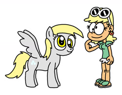 Size: 1280x1006 | Tagged: safe, artist:blackrhinoranger, imported from derpibooru, derpy hooves, human, crossover, derp, leni loud, simple background, the loud house, white background