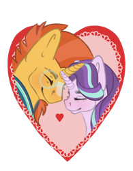 Size: 1280x1638 | Tagged: safe, imported from derpibooru, starlight glimmer, sunburst, pony, unicorn, bust, couple, cute, female, heart, hearts and hooves day, love, male, portrait, shipping, simple background, starburst, straight, transparent background