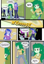 Size: 2200x3186 | Tagged: safe, artist:succubi samus, imported from derpibooru, princess luna, wallflower blush, human, comic:flowering desires, equestria girls, aftermath, censor bar, censored, comic, crowd, implied scat, lockers, sample, school, show accurate, vice principal luna