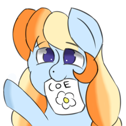 Size: 5000x5000 | Tagged: safe, artist:houndy, imported from derpibooru, oc, oc only, oc:aurelia coe, adorable face, blue pony, cute, long mane, note, simple background, solo, wave, white background