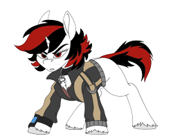 Size: 3180x2500 | Tagged: safe, artist:brainiac, imported from derpibooru, oc, oc only, oc:blackjack, pony, unicorn, fallout equestria, fallout equestria: project horizons, fanfic art, female, horn, mare, pipbuck, simple background, small horn, solo, transparent background