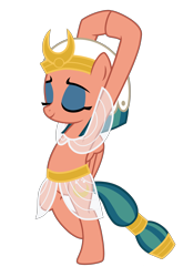 Size: 4267x6475 | Tagged: safe, artist:bsw421, edit, imported from derpibooru, vector edit, somnambula, pegasus, pony, absurd resolution, clothes, dress, egyptian, egyptian headdress, egyptian pony, female, headdress, loincloth, makeup, mare, simple background, skirt, solo, transparent background, vector, yoga