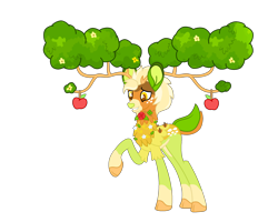 Size: 2500x2000 | Tagged: artist needed, safe, imported from derpibooru, the great seedling, oc, oc:orchard soul, antlers, apple, food, simple background, solo, transparent background